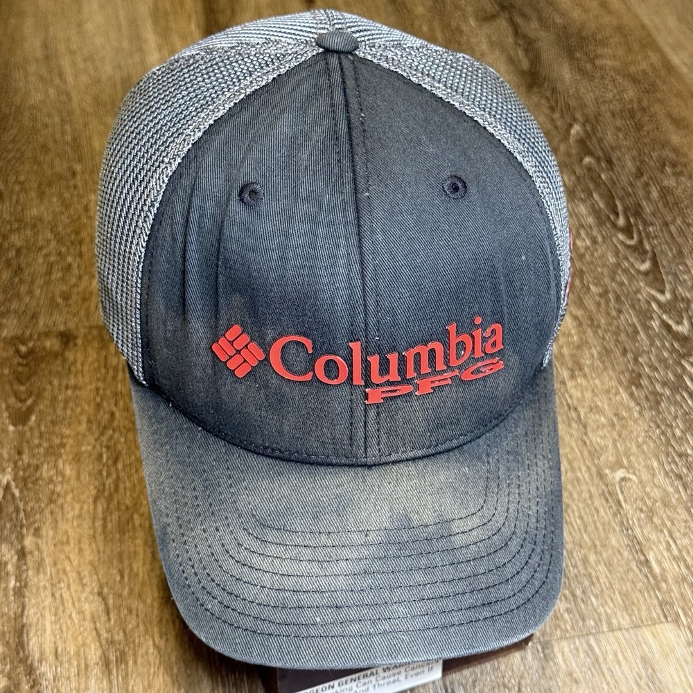Columbia Georgia Bulldogs Snapback Hat Black Mesh‎ Trucker Cap Faded Distressed